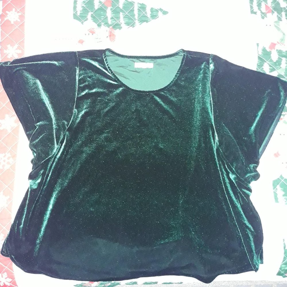 Green Velvet /VelourTop-Plus Size